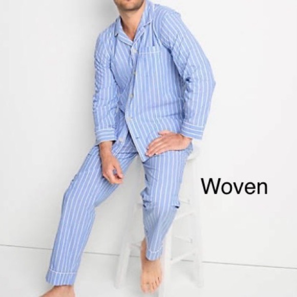 LANDSEND Men's Tall Long Sleeve Essential Pajama 2 Piece Set 100% Cotton - Picture 1 of 2